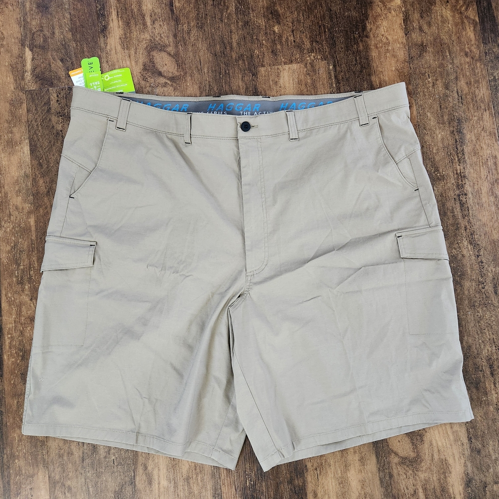 NWT Big & Tall Haggar Men's Tan Cargo Shorts